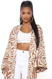 She39s A Wild Thang Kimono - Taupecombo Fashion Nova Shirts Blouses Fashion Nova at Fashion Nova